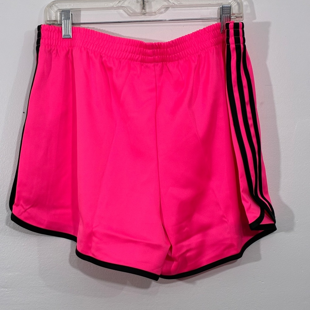 adidas Originals Women’s XL Sprinter Satin Shorts Pink 3 Stripe JW5062 Hot Pants - Picture 8 of 10
